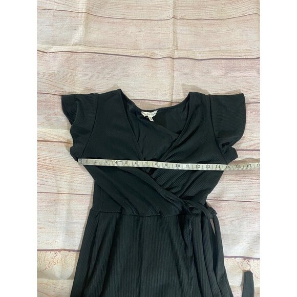 See You Monday Women's Black Flutter Sleeve Open Front Maxi Dress - Medium - Picture 8 of 12